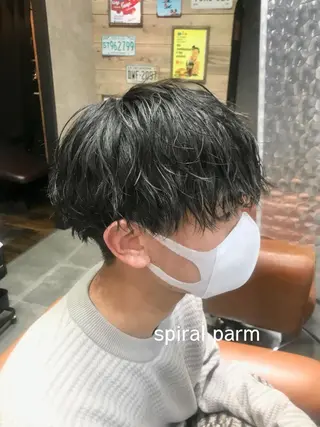 ミディアム パーマ メンズ メンズカット/パーマ 久田良和のヘアスタイル