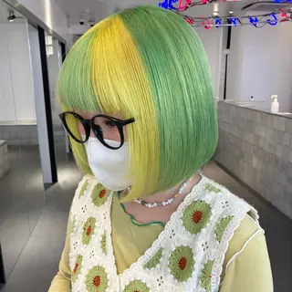 ミディアム カラー 💍ダメージ最小限 ブリーチ/ちさと💍のヘアスタイル