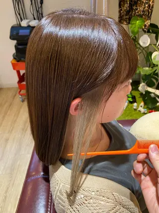 ミディアム カラー 艶美髪マスター 店長✂︎YUKKEのヘアスタイル