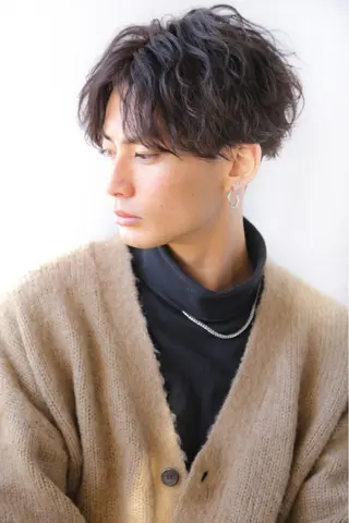 カラー メンズ ✨ブリーチなし透明感 池袋 水野のヘアスタイル