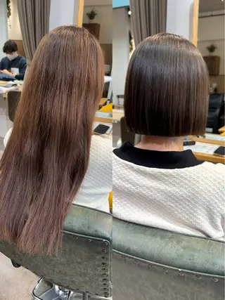 ミディアム カラー パーマ 縮毛矯正/エクステ ヘアアレンジ/ひふみのヘアスタイル