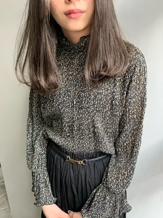 セミロング カラー 怪我のため6月末 復帰予定田中瑞希🍃のヘアスタイル