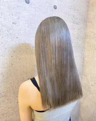 セミロング カラー 久保 敏之のヘアスタイル