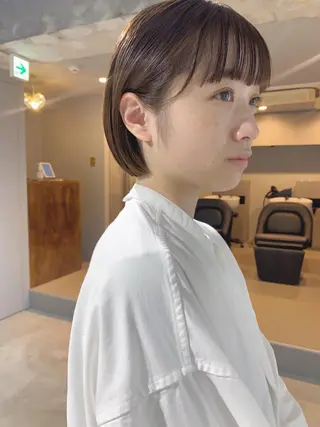 ショート カラー ボブパーマコテ巻き風 パーマNo1深江秀平のヘアスタイル