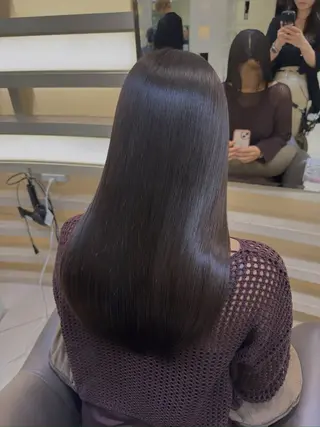 ロング 🫧オリーブ/赤み消 し/暗髪🫧野本麗奈のヘアスタイル