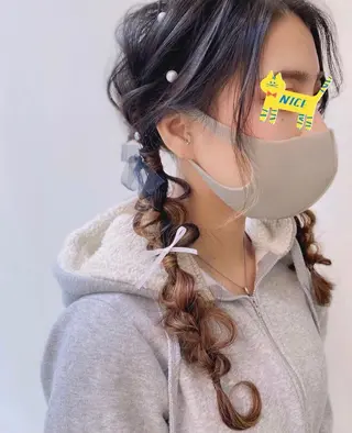 ロング ヘアアレンジ 竹野 実優のヘアスタイル