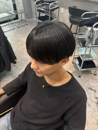 ショート 石井希武/学芸大学/ パーマ/縮毛矯正のヘアスタイル