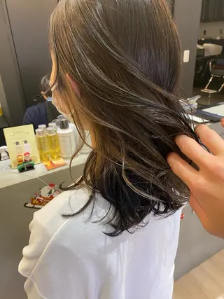 ミディアム カラー 鍵谷 公宏のヘアスタイル