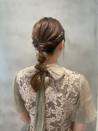 セミロング ヘアアレンジ loely 💞miyuのヘアスタイル