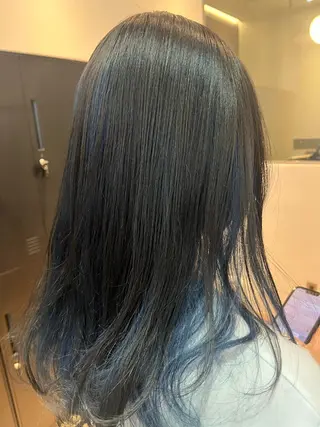 セミロング カラー 須藤　優真 切りっぱなしボブのヘアスタイル