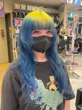 ロング 🍭ハイトーン/ デザインカラー🦄のヘアスタイル