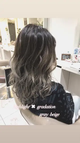 ミディアム カラー 山崎俊輔/髪質改善 /バレイヤージュのヘアスタイル