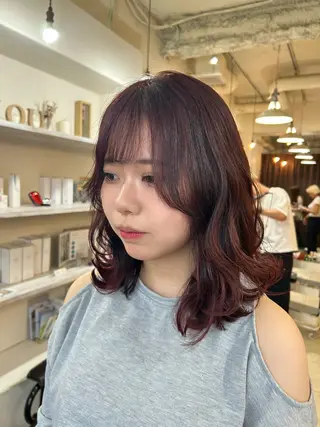 ミディアム カラー 🫧透明感ボブ/ ハイトーン.nanoのヘアスタイル