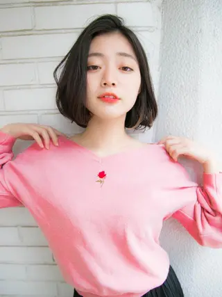 ショート カラー パーマ ヘアアレンジ 髪質改善🩵縮毛矯正 代々木/木下のヘアスタイル