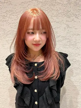 ロング カラー 興津/韓国レイヤー ダブルカラー美髪縮毛のヘアスタイル
