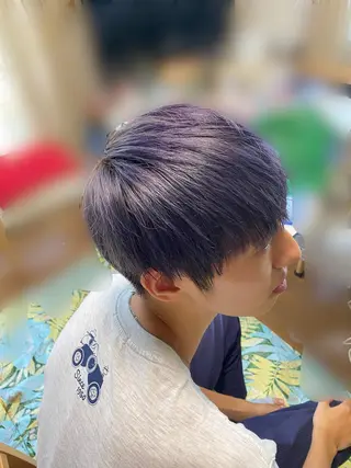 カラー メンズ コテ巻き風パーマ 藤澤　知彌のヘアスタイル