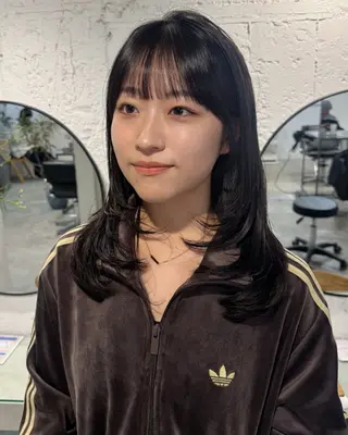 セミロング 顔周りカット・相談 レイヤーも◎しずくのヘアスタイル