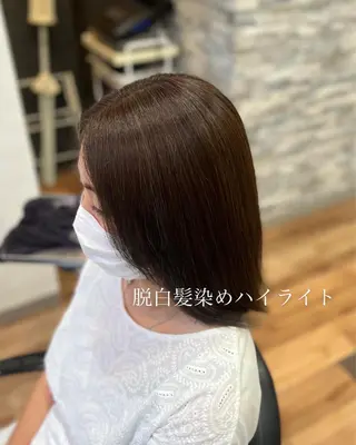 ミディアム カラー 太白区/白髪ぼかし ハイライト/千葉達人のヘアスタイル
