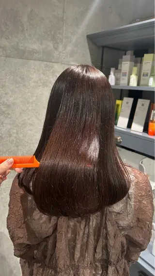 セミロング カラー 透明感カラー/縮毛/ chino🍀のヘアスタイル