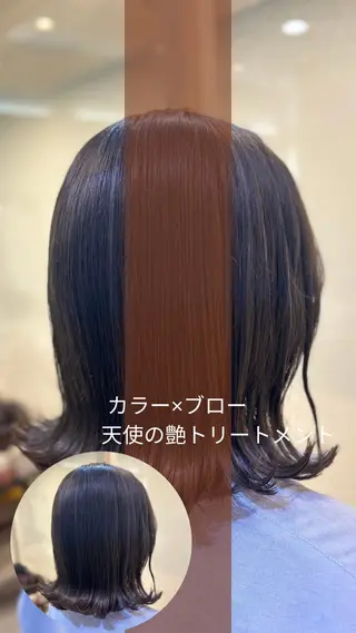 ミディアム カラー 縮毛矯正/髪質改善/ 艶髪ササキナツミのヘアスタイル
