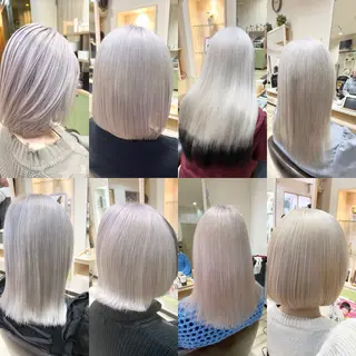 セミロング カラー 🌈派手髪ハイトーン 🌈鈴木亮太🌈のヘアスタイル