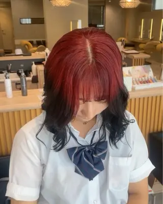 セミロング カラー ハイトーン/アレンジ hikaru🐰💕のヘアスタイル