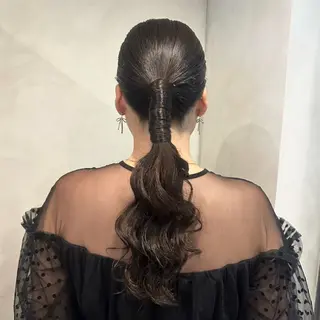 ロング ヘアアレンジ Aust hair Stella新宿所属・Yuki☺︎パーマ レイヤーカットのヘアスタイル