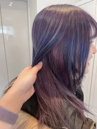 ミディアム カラー ﾚｲﾔｰ🩵透明感 ೀユイ🌙のヘアスタイル
