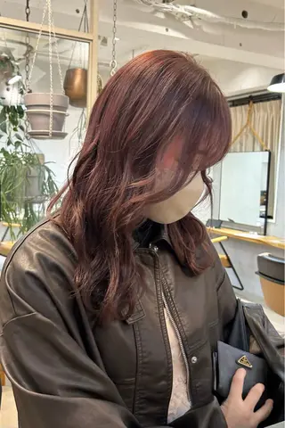 セミロング カラー じゅわっと暖色カラー 🍊Moemiのヘアスタイル