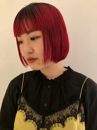 カラー ブリーチカラー🎀 韓国風/寺門美優のヘアスタイル