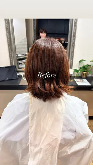 ミディアム きむえり/髪質改善 /うねり広がり改善のヘアスタイル