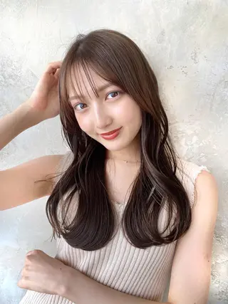 セミロング カラー 顔周り/くびれヘア 韓国ヘア💕風間るなのヘアスタイル