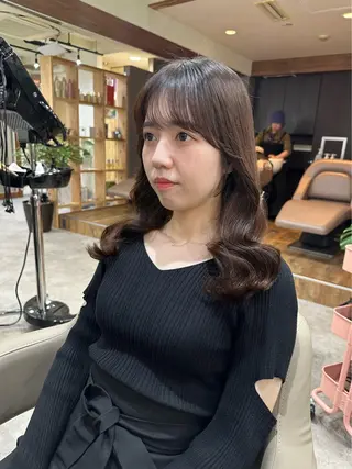 ロング 韓国風パーマ/ヘア セット/店長みづきのヘアスタイル