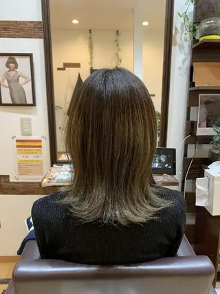 ミディアム カラー サトウ シューイチのヘアスタイル