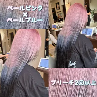 ロング カラー 雅/ダブルカラー/ 白髪ぼかしハイライトのヘアスタイル
