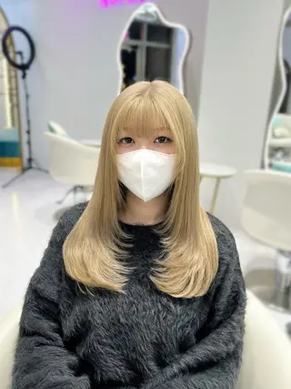ロング 𝑹𝒊𝒉𝒐🎀 名駅/大人韓国ヘアのヘアスタイル
