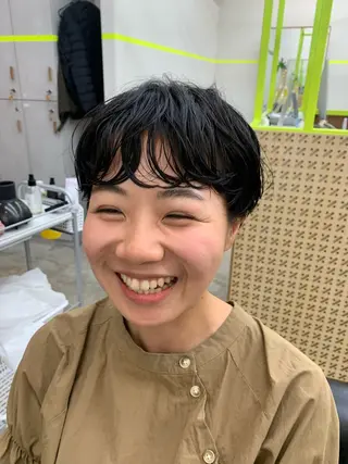 ショート パーマ 原田 穂真のヘアスタイル