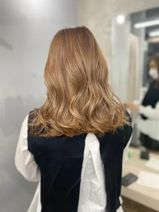 セミロング カラー opus 店長大和 レイヤー/赤み消しのヘアスタイル