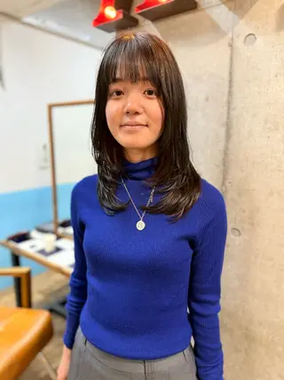 セミロング カラー ヘアアレンジ レイヤー/髪質改善/ メンズ/北 啓吾のヘアスタイル