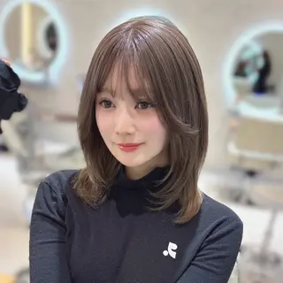 ミディアム カラー 韓国風×髪質改善 ゆりのヘアスタイル