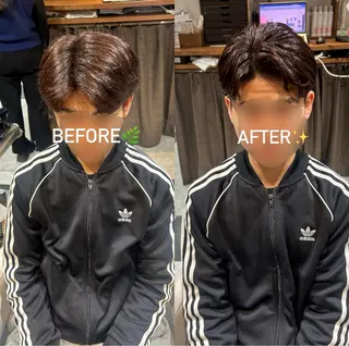 パーマ メンズ レイヤー🎀透明感 カラー|ワンホンのヘアスタイル