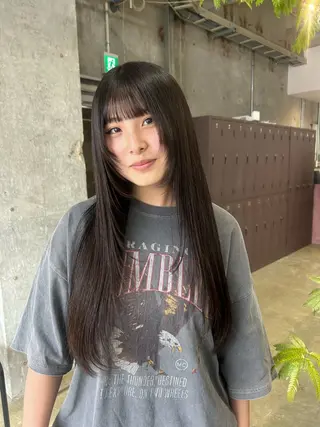 ロング maho/垢抜け カラーパーマメイクのヘアスタイル