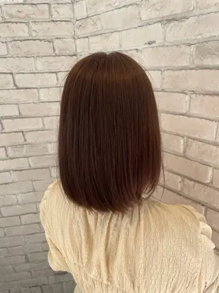 ミディアム カラー 横浜パーマ🌐ボブ✨ 暖色カラーもえかのヘアスタイル