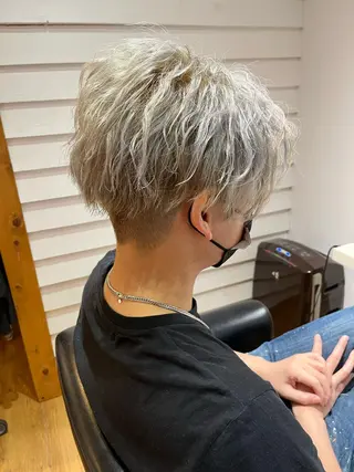 ショート カラー パーマ メンズ AVANCE.難波 店長 松元のヘアスタイル