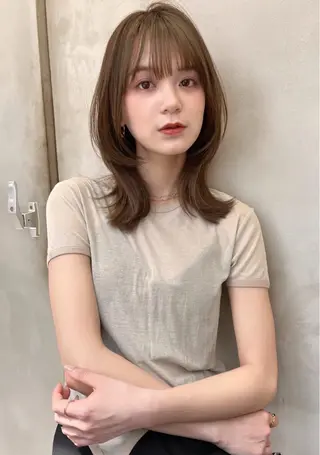 カラー 透明感カラー🌱‬‪ 結衣のヘアスタイル