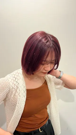 ショート カラー ミディアムレイヤー/ 艶カラー🎀　emiのヘアスタイル