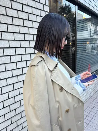 ミディアム カラー ボブ&顔まわりレ イヤー♡TOMOE♡のヘアスタイル