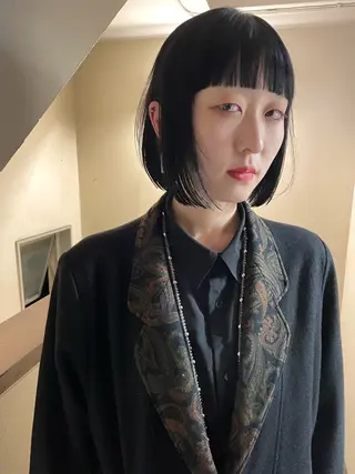 ショート カラー ヘアアレンジ 丸山渉/表参道 レイヤーボブのヘアスタイル