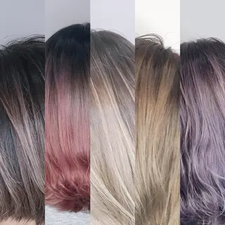 ミディアム カラー NINE+/代表 ブリーチ特化型サロンのヘアスタイル