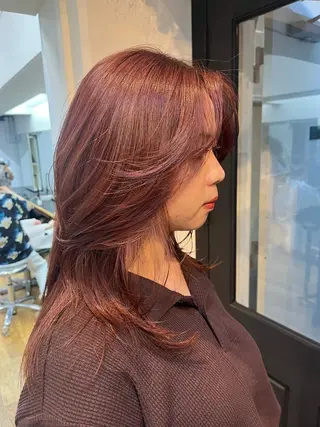 ロング Airi 韓国y2k ハイレイヤーのヘアスタイル